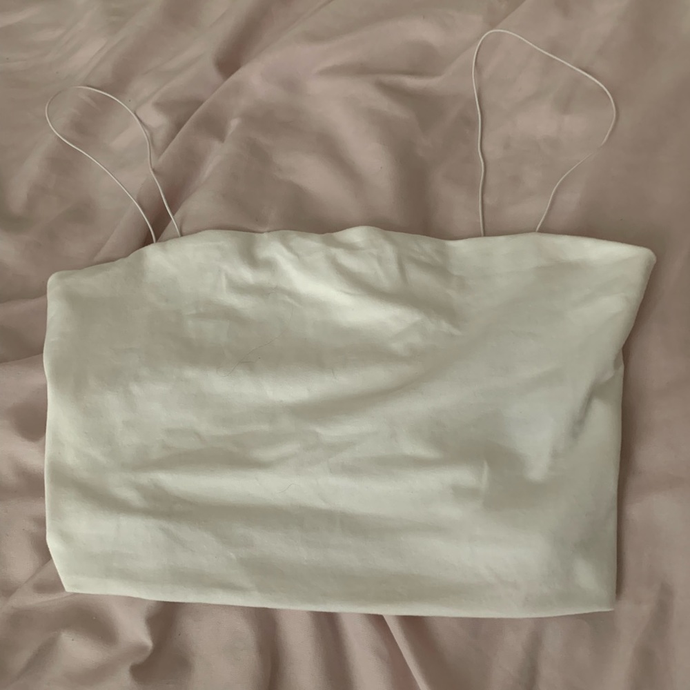 White Crop Top Tank